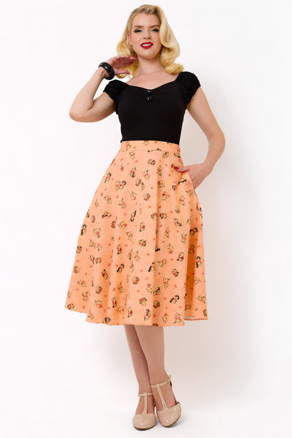 Florence Kitty Cat Side Button Skirt