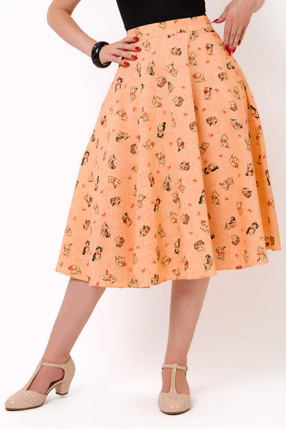 Florence Kitty Cat Side Button Skirt