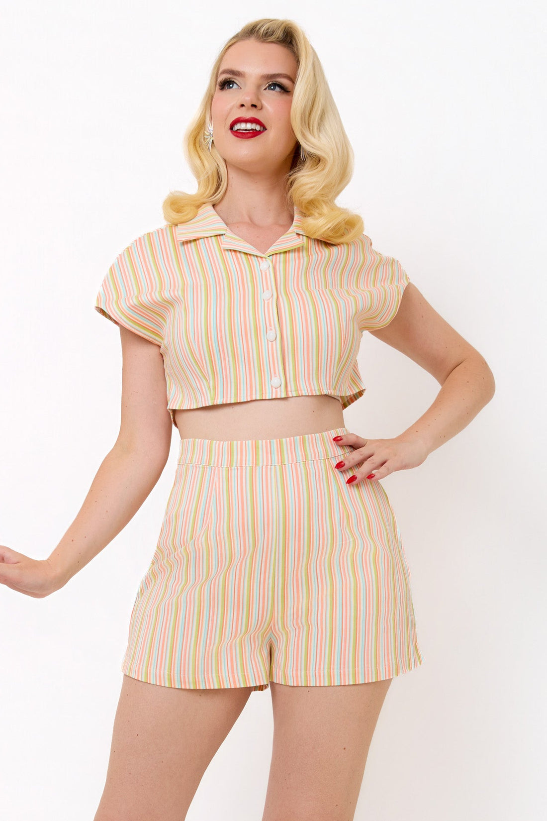 Nancy Pastel Stripe Shorts