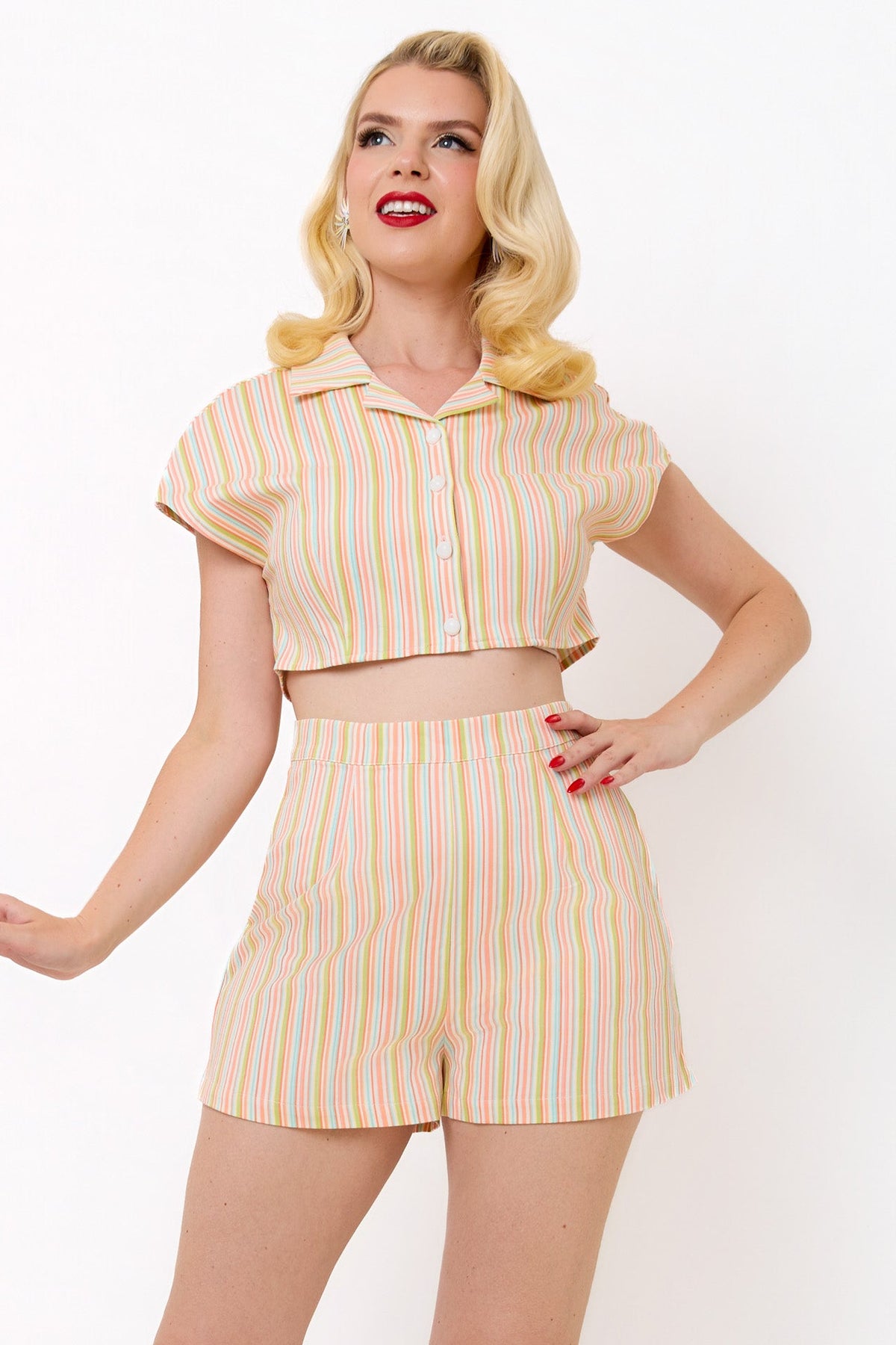 Nancy Pastel Stripe Shorts