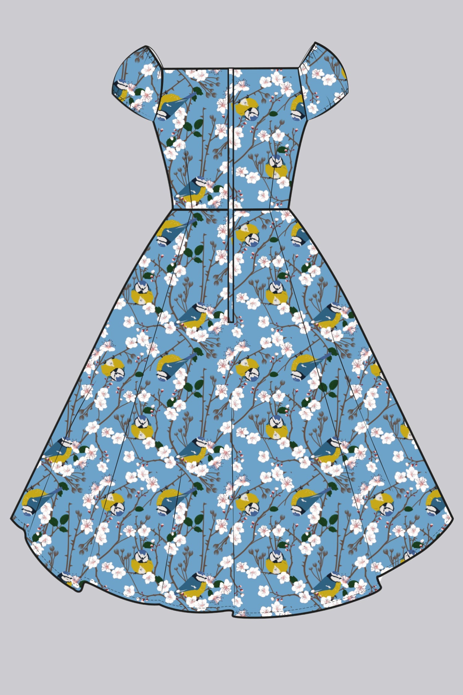 Dolores Blossom Birds Doll Dress