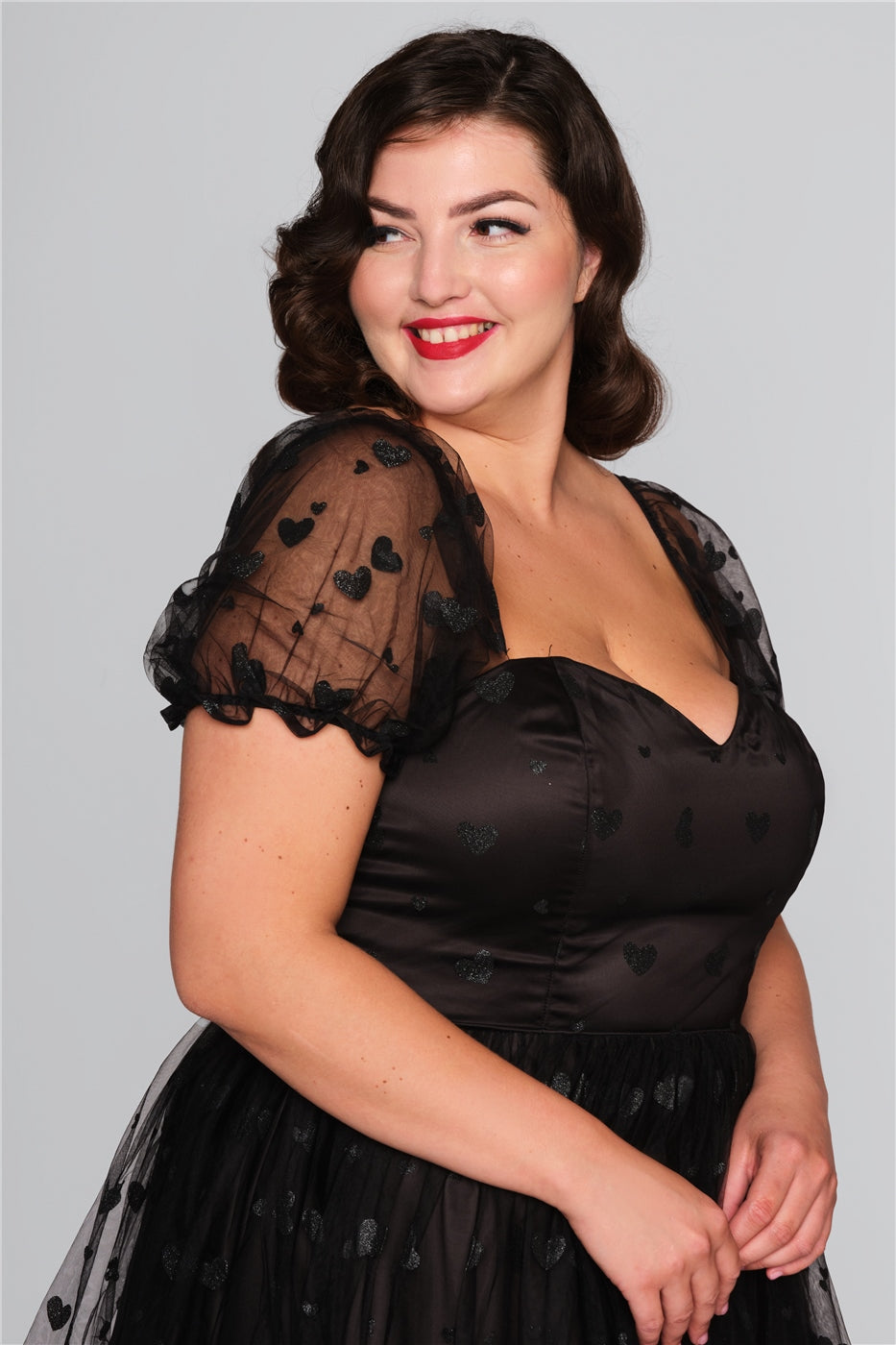 Skylar Glitter Heart Swing Dress | Collectif Vintage Skylar Glitter Heart Swing Dress | Collectif Vintage