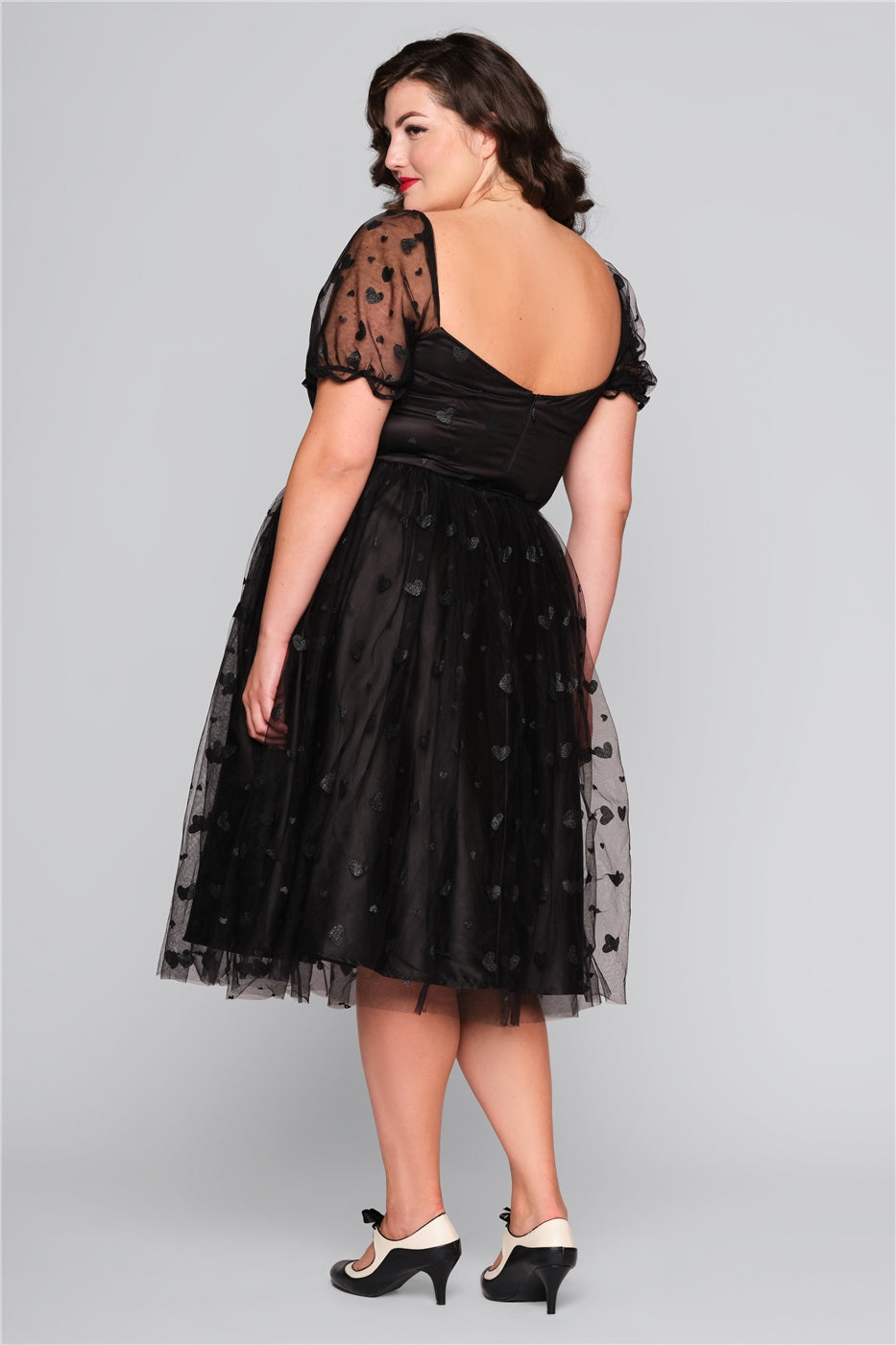 Skylar Glitter Heart Swing Dress | Collectif Vintage Skylar Glitter Heart Swing Dress | Collectif Vintage