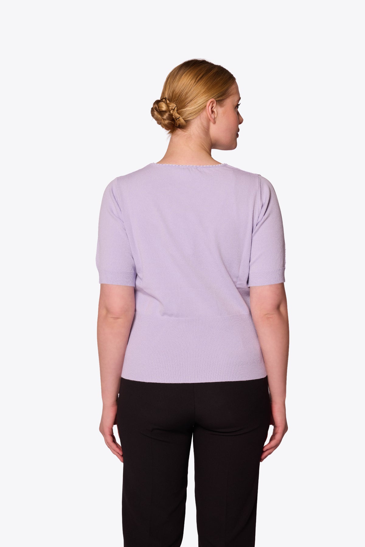 Viola Embroidered Diamond Knit Lilac Top
