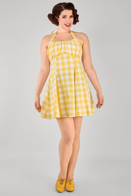 Milly Gingham Flared Mini Dress