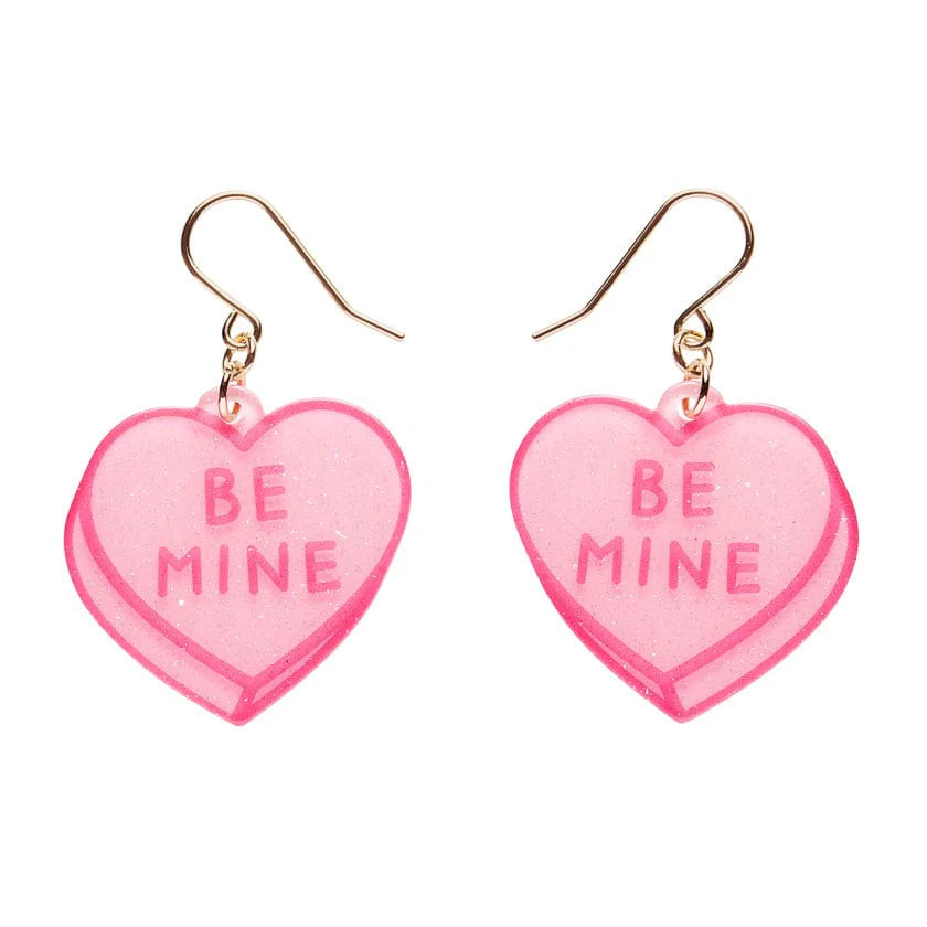 ErstwilderCandy Heart Drop Earrings – Pink