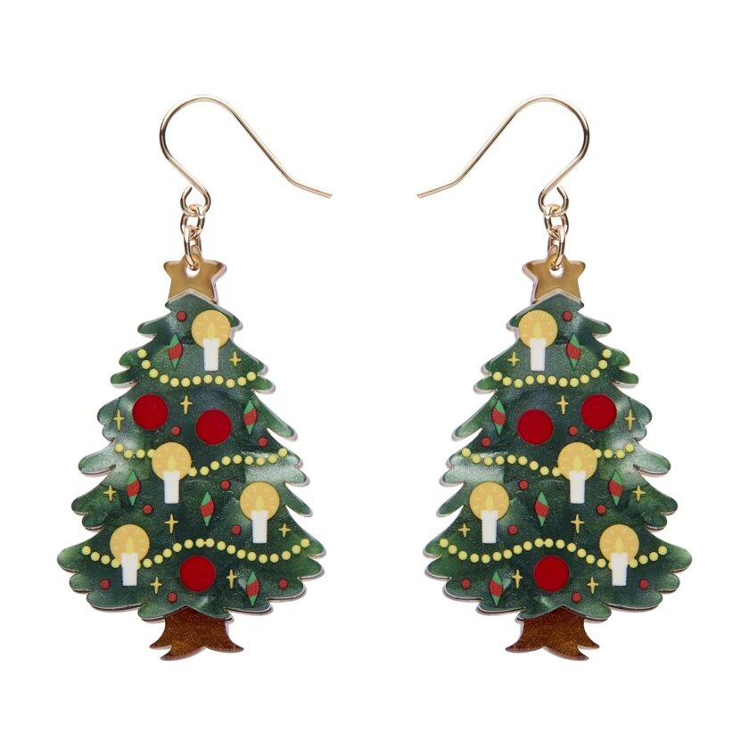 Christmas Tree Centre-Piece Drop Earrings