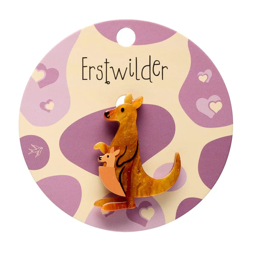 Erstwilder Kangaroos Simplified Mini Brooch