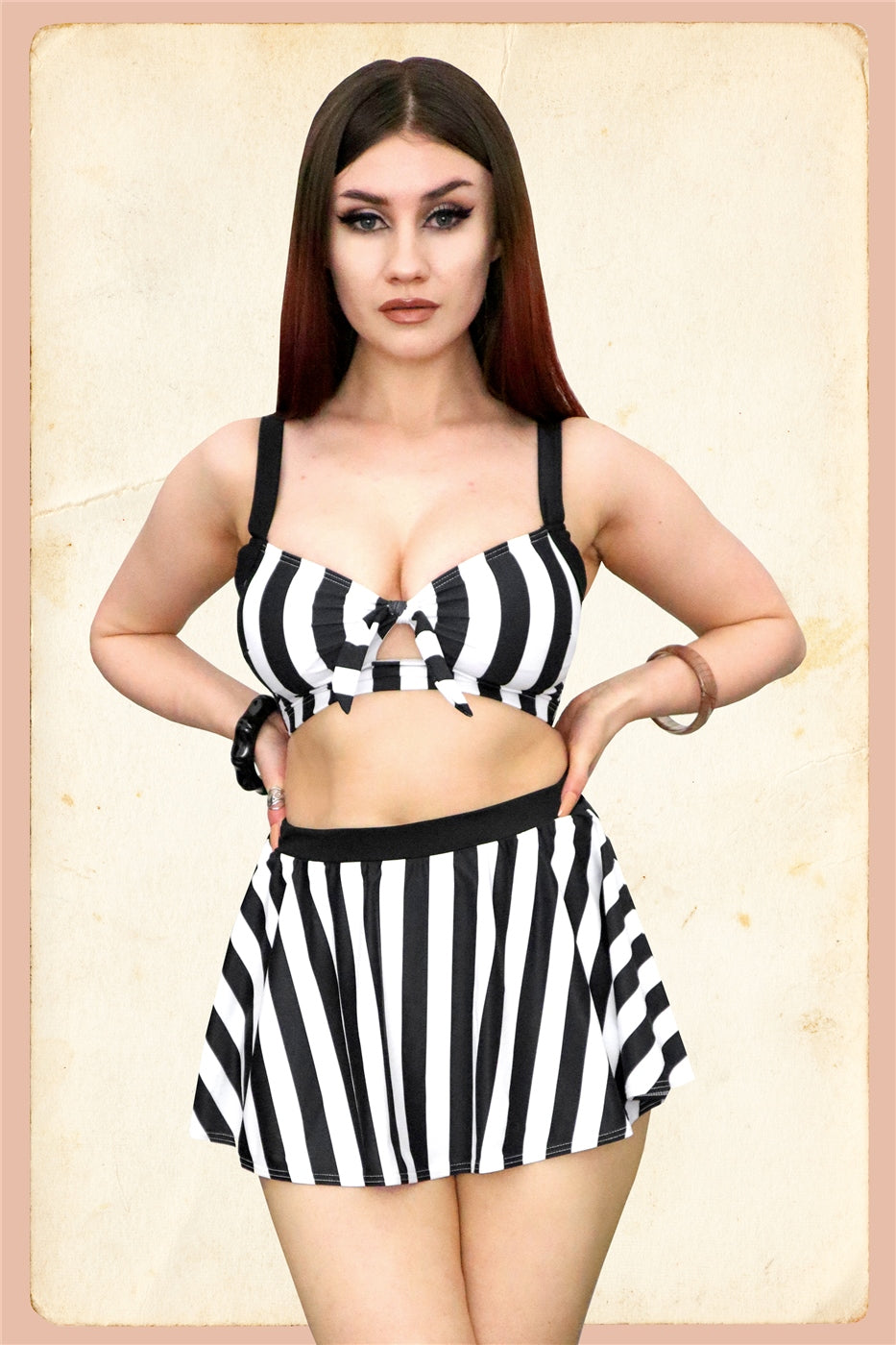 Beetle Stripe Knot Bikini Top