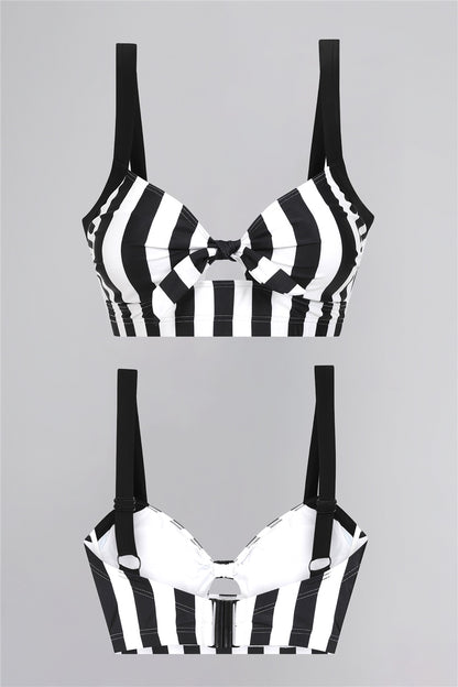 Beetle Stripe Knot Bikini Top