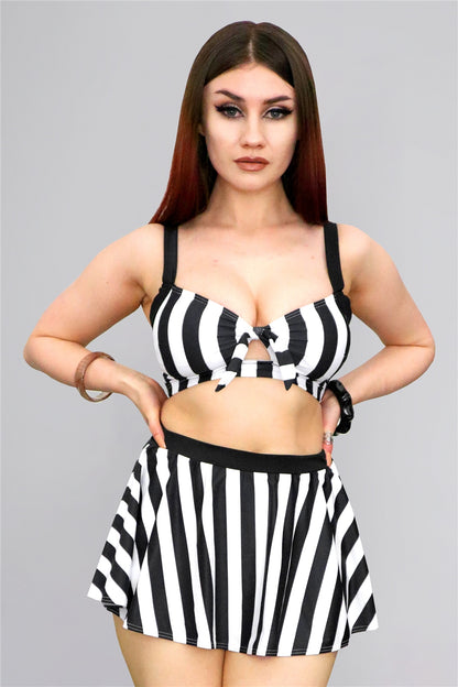 Beetle Stripe Knot Bikini Top