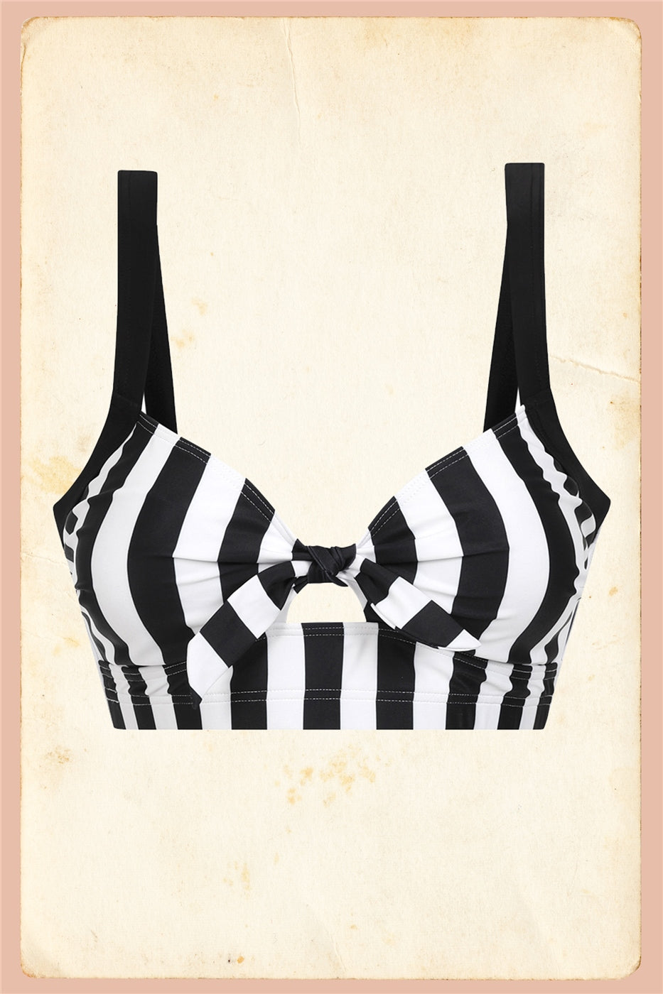 Beetle Stripe Knot Bikini Top