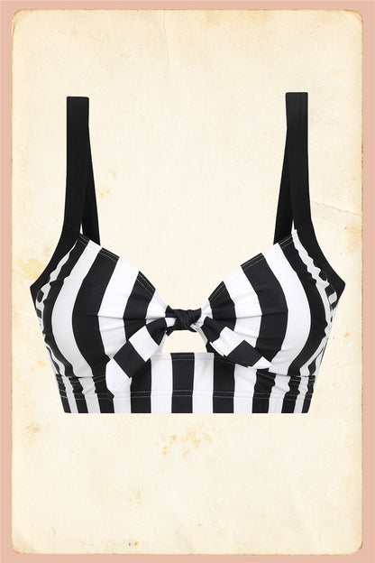 Beetle Stripe Knot Bikini Top
