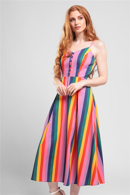 Demmi Rainbow Wishes Stripe Dress