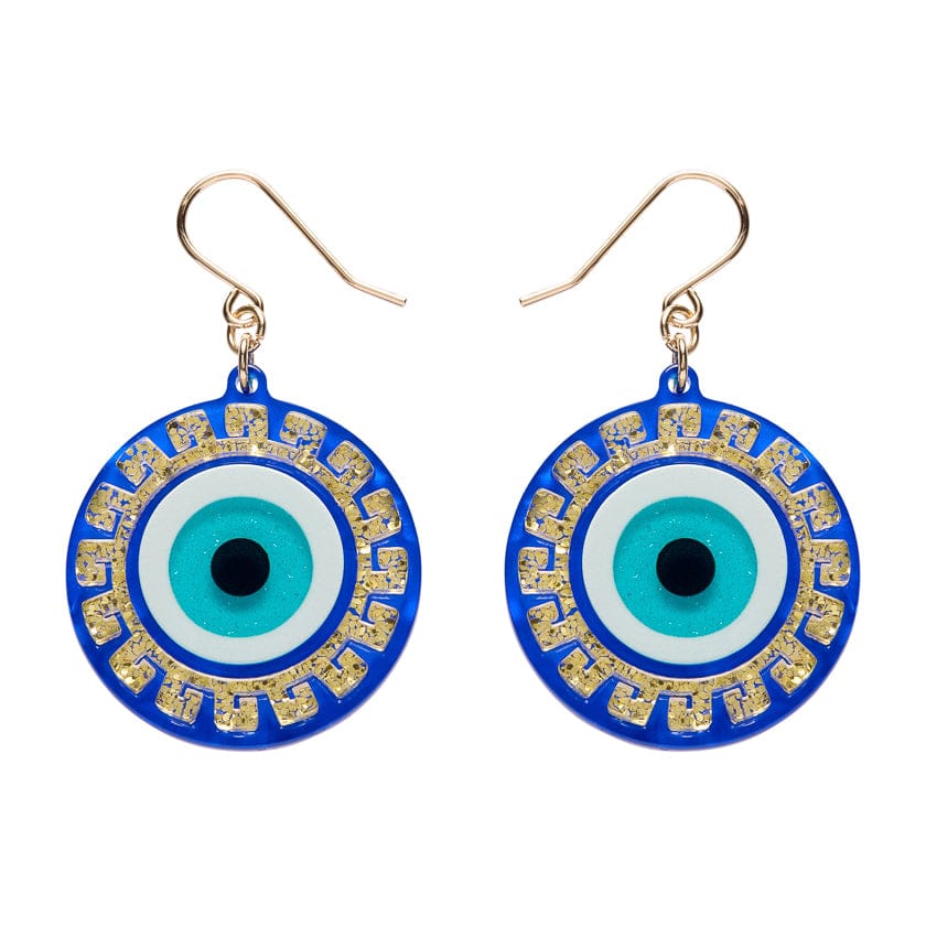 Evil Eye Amulet Drop Earrings