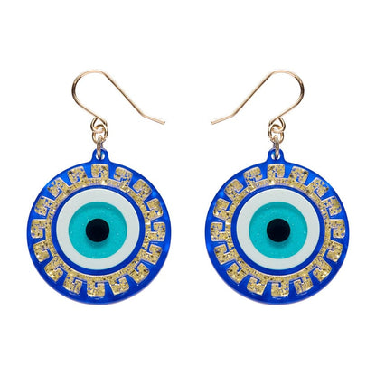 Evil Eye Amulet Drop Earrings
