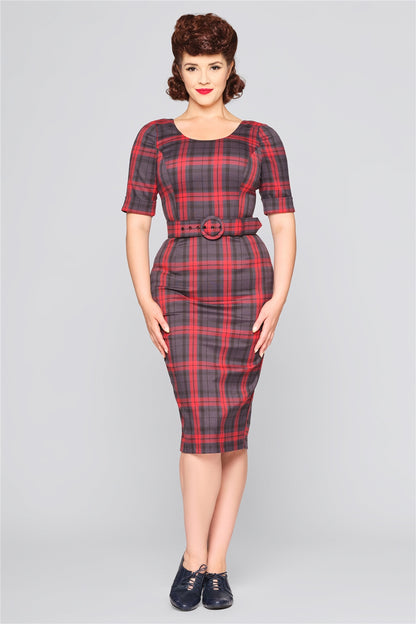 June Smoky Check Pencil Dress
