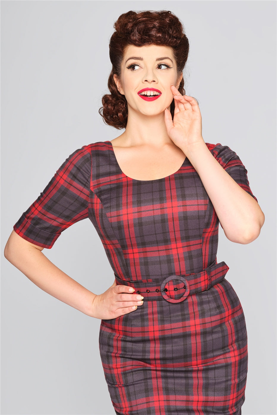 June Smoky Check Pencil Dress