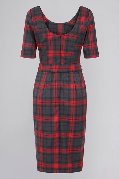 June Smoky Check Pencil Dress
