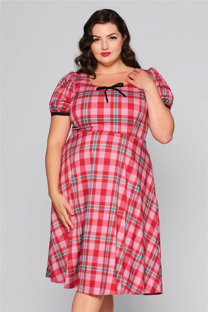 Leanne Winterberry Check Swing Dress