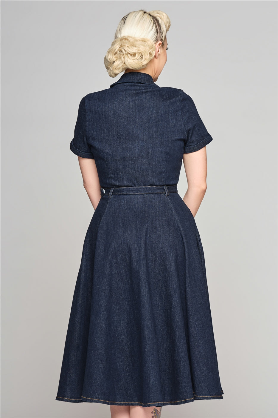 collectif denim dress Nothing beats a bit of classic denim! @misslucyhannah looks amazing in our Denim Dolores Dress