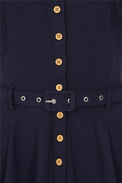 Caterina Linen Blend Swing Dress