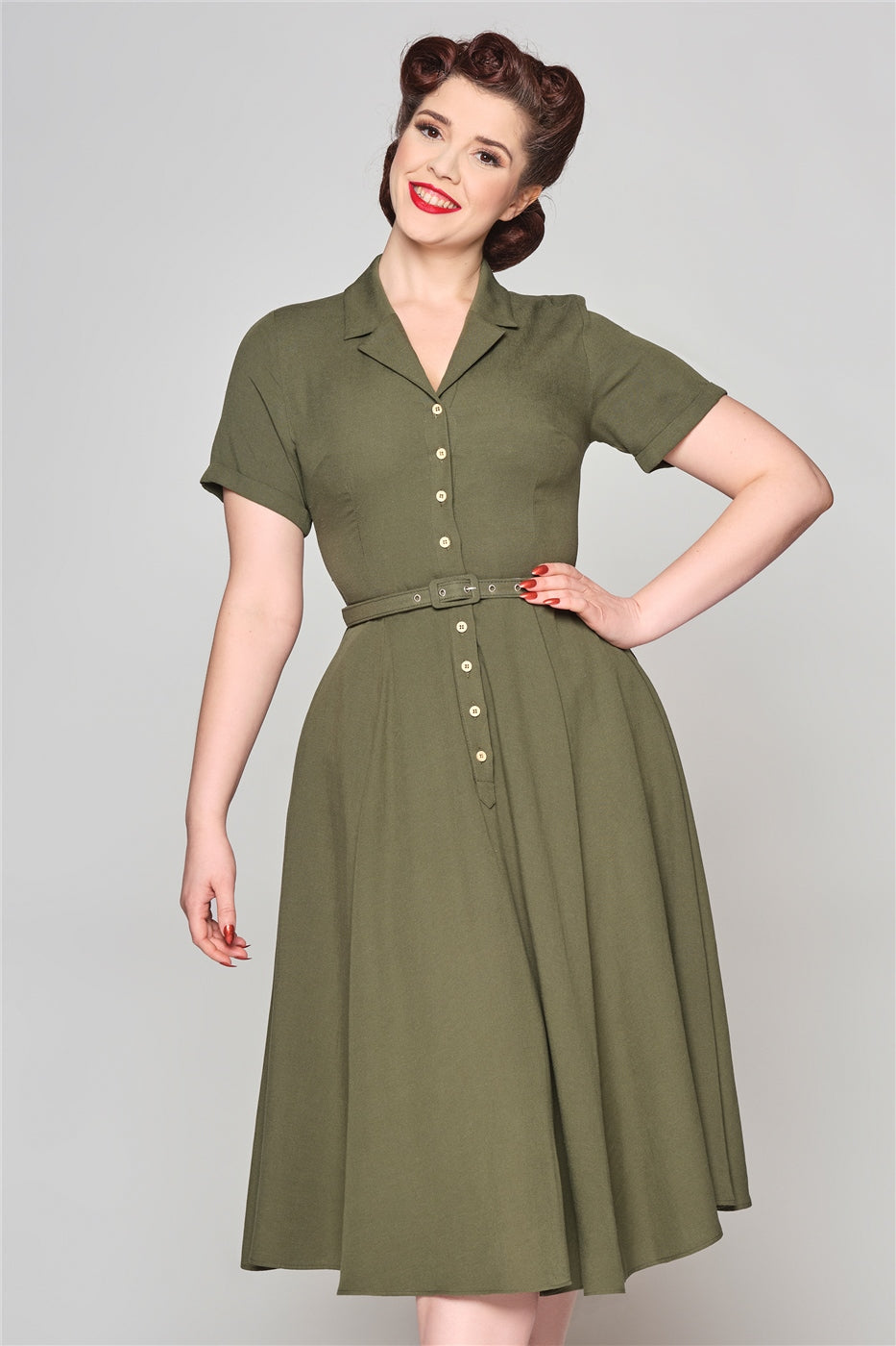 linen blend swing dress Lopecy-Sta Maxi Dress for Women Linen Blend V-Neck 3/4 Sleeve Button Down Casual Long Dress with Pockets Loose Flowy Swing Dress for Summer