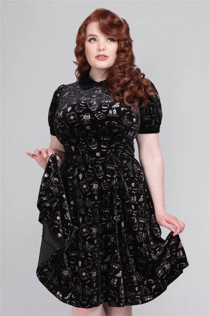 Peta Spooky Velvet Swing Dress