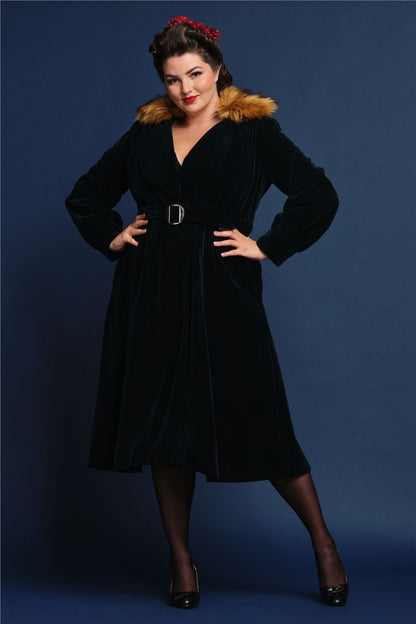 Patsy Belted Velvet Coat
