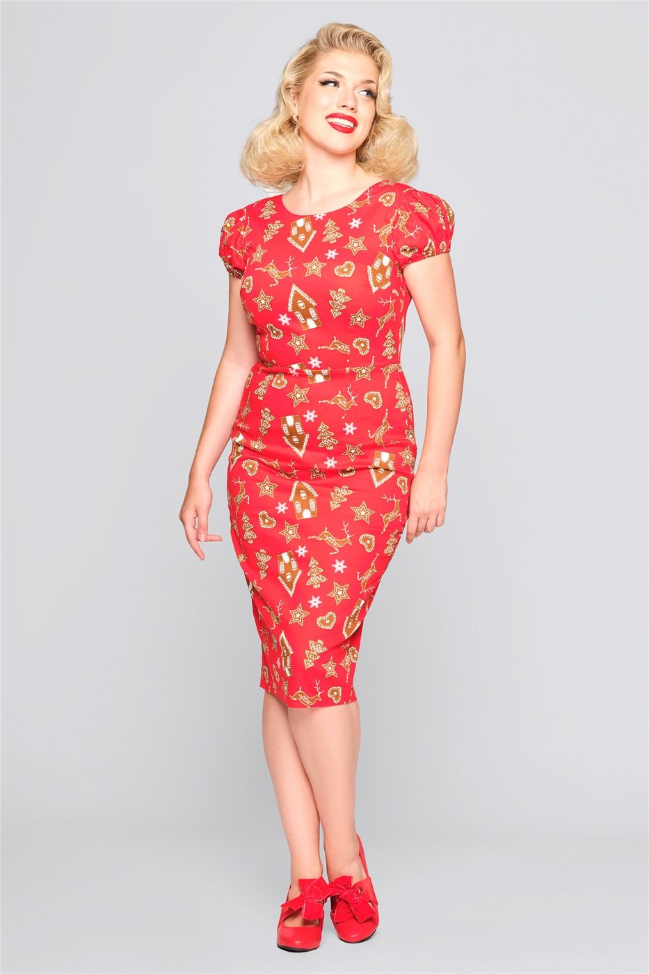 Demira Ginger Cookies Pencil Dress | Collectif Vintage Demira Ginger Cookies Pencil Dress | Collectif Vintage