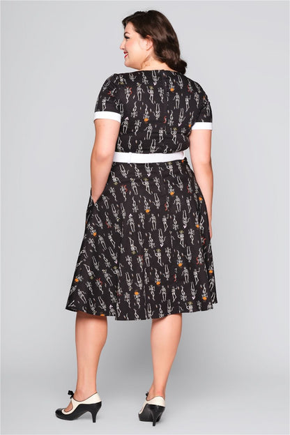 Roberta Skeleton Boo-Gie Swing Dress