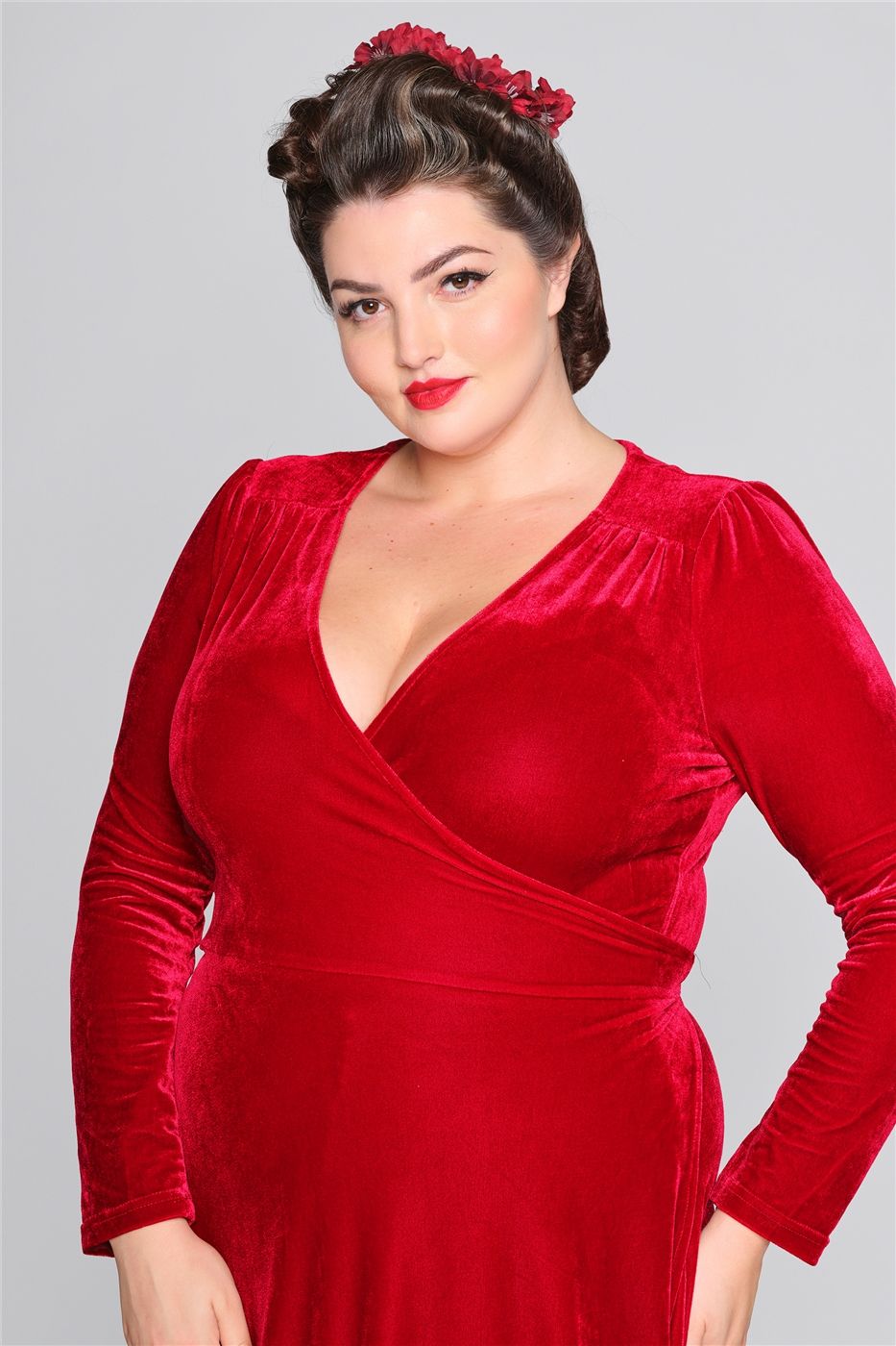 collectif red velvet dress Selenia Velvet Maxi Dress by Collectif Lemonie Boutique