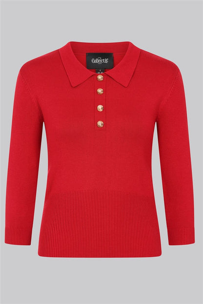 Maya Red Polo Top