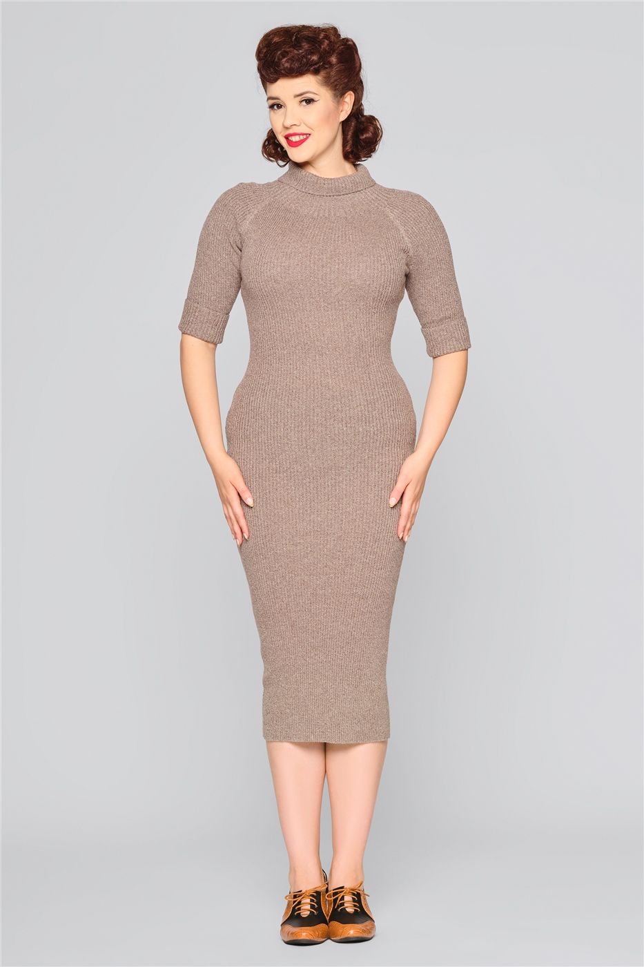 Olive Knitted Pencil Dress Olive Knitted Pencil Dress