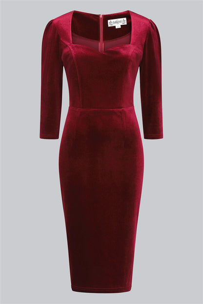 collectif red velvet dress Trixie Sparkling Stars Midi Skater Dress In Red Velvet | Collectif Clothing | SilkFred