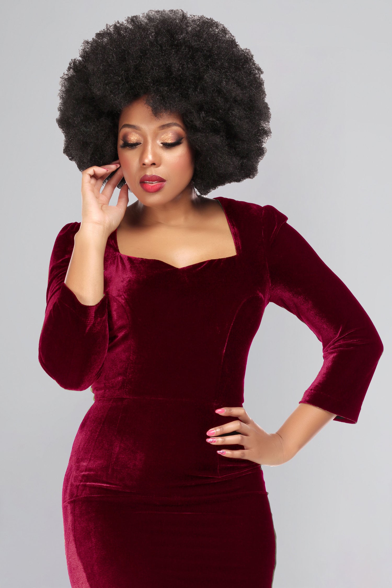 Vanessa Velvet Pencil Dress | Collectif Vintage Vanessa Velvet Pencil Dress | Collectif Vintage