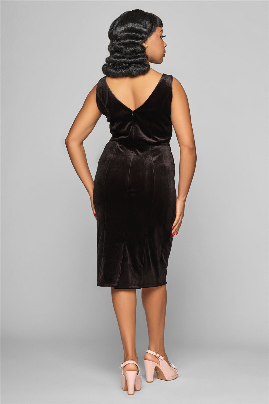 black velvet pencil dress Black Velvet Cover Girl Pencil Dress