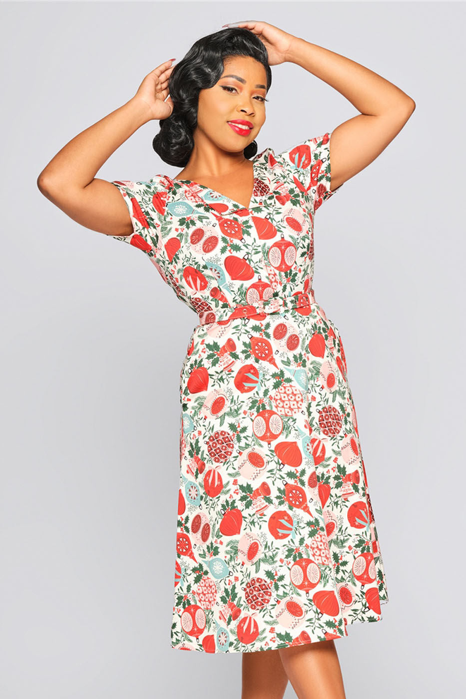 Valeria Deck The Halls Flared Dress