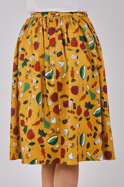 Jasmine Veggie Party Swing Skirt