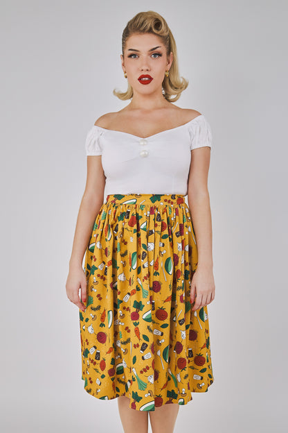 Jasmine Veggie Party Swing Skirt