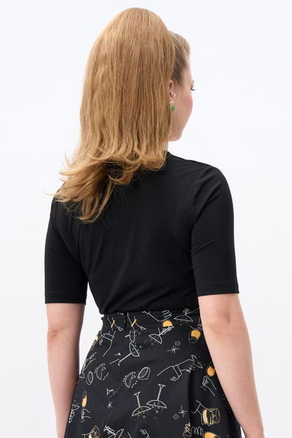 Sweetheart Black Jersey Top