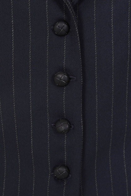 Professor Navy Pinstripe Waistcoat
