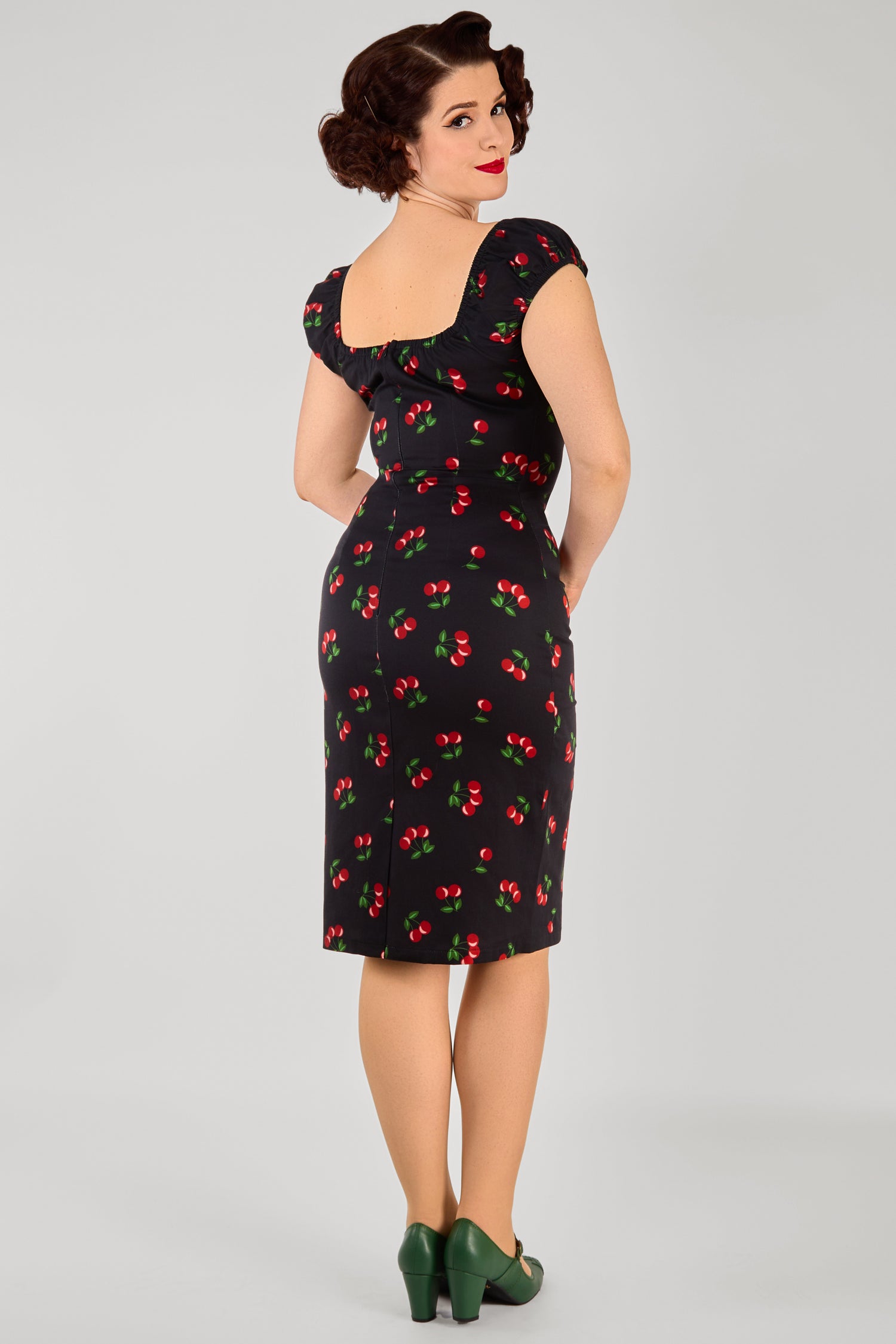 red and black pencil dress The Greta Pencil Dress in Red and Black Gingham Vintage Diva