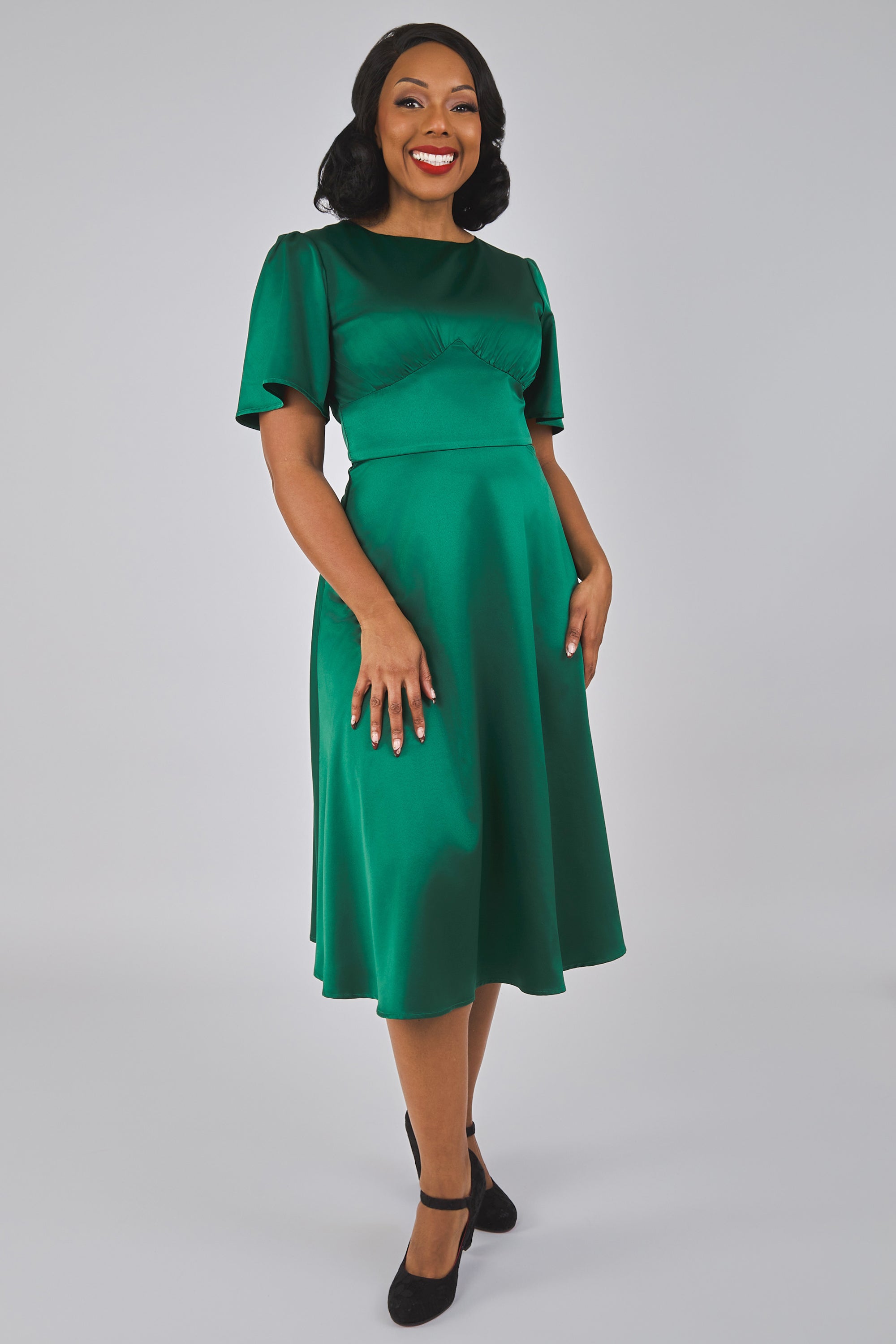 Joan Tie Back Flared Dress