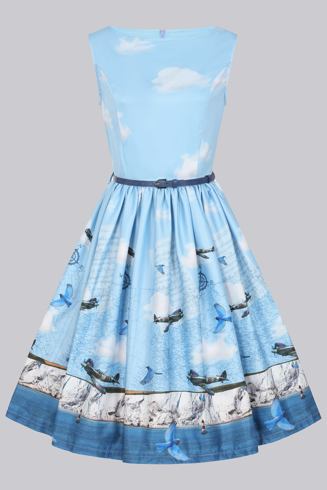 Audrey White Cliffs Swing Dress