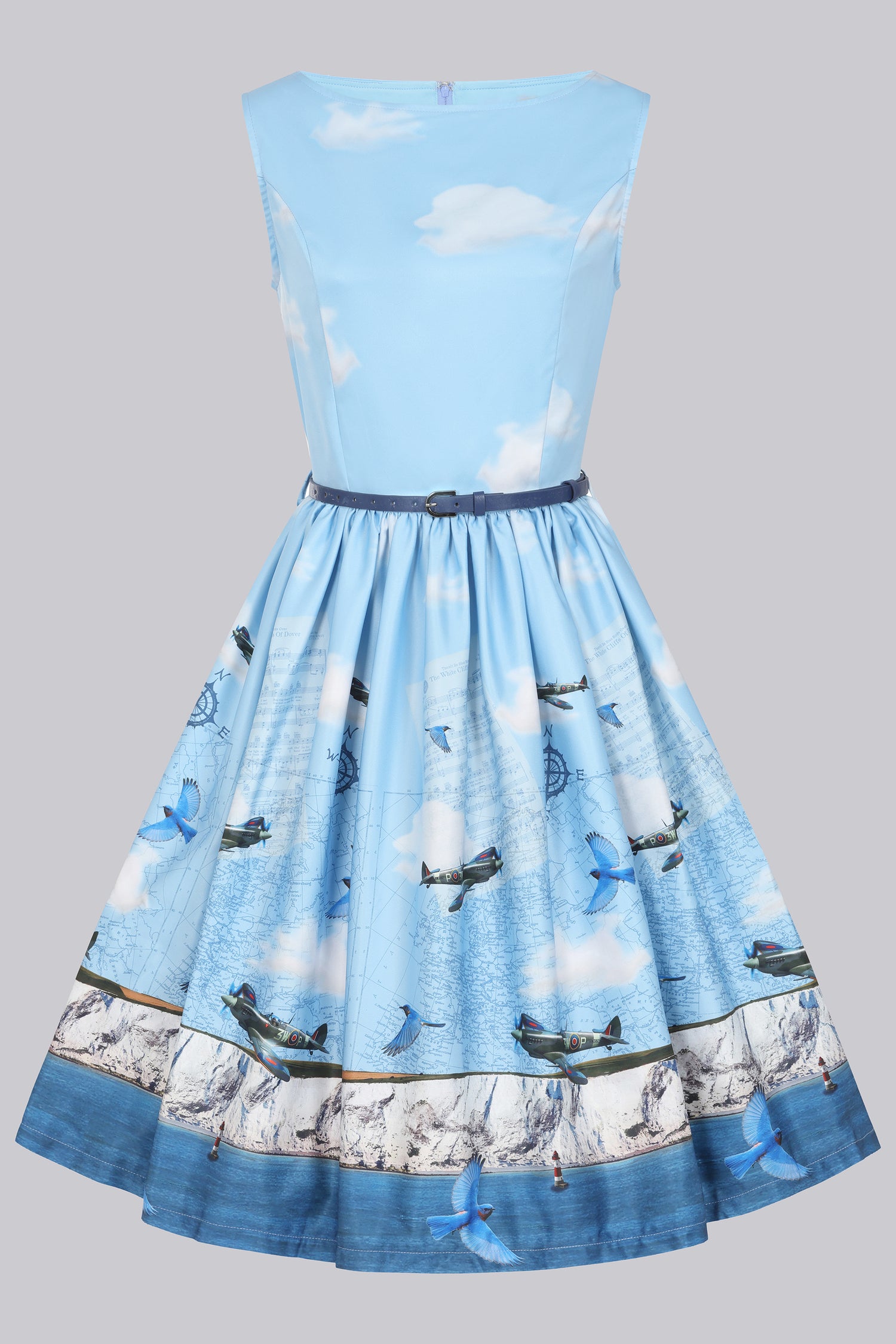 Audrey White Cliffs Swing Dress