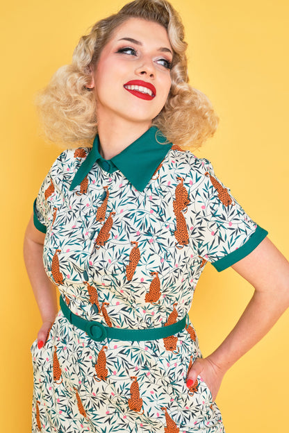 Nia Tropical Leopard Dress