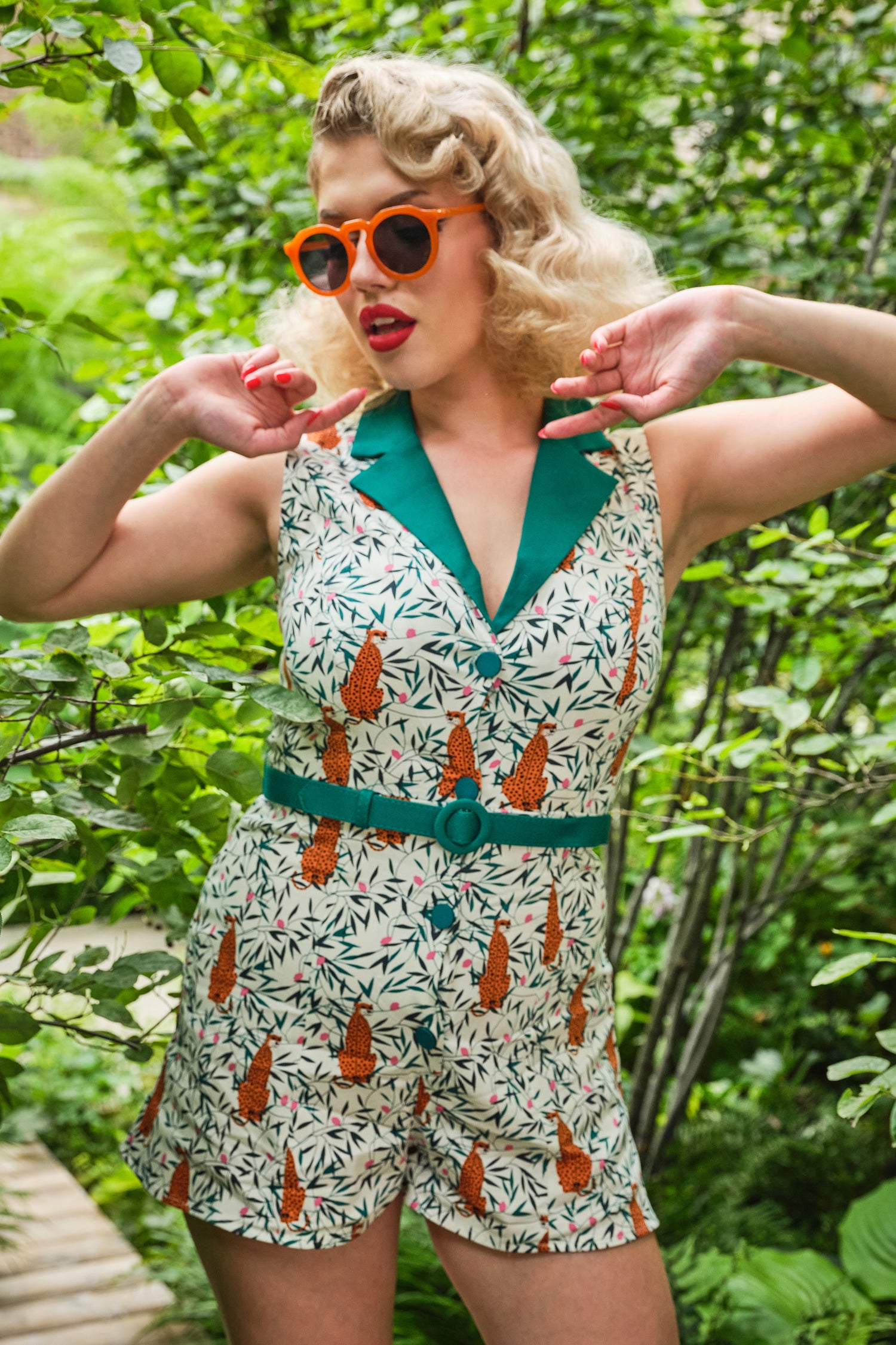 Lucy Tropical Leopard Playsuit