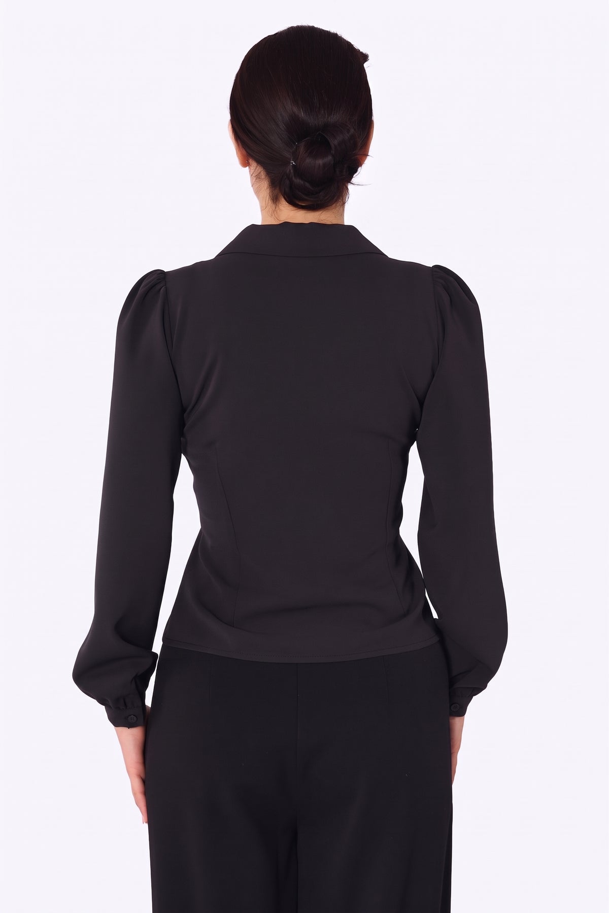 Pepper 40s Blouse Jet Black
