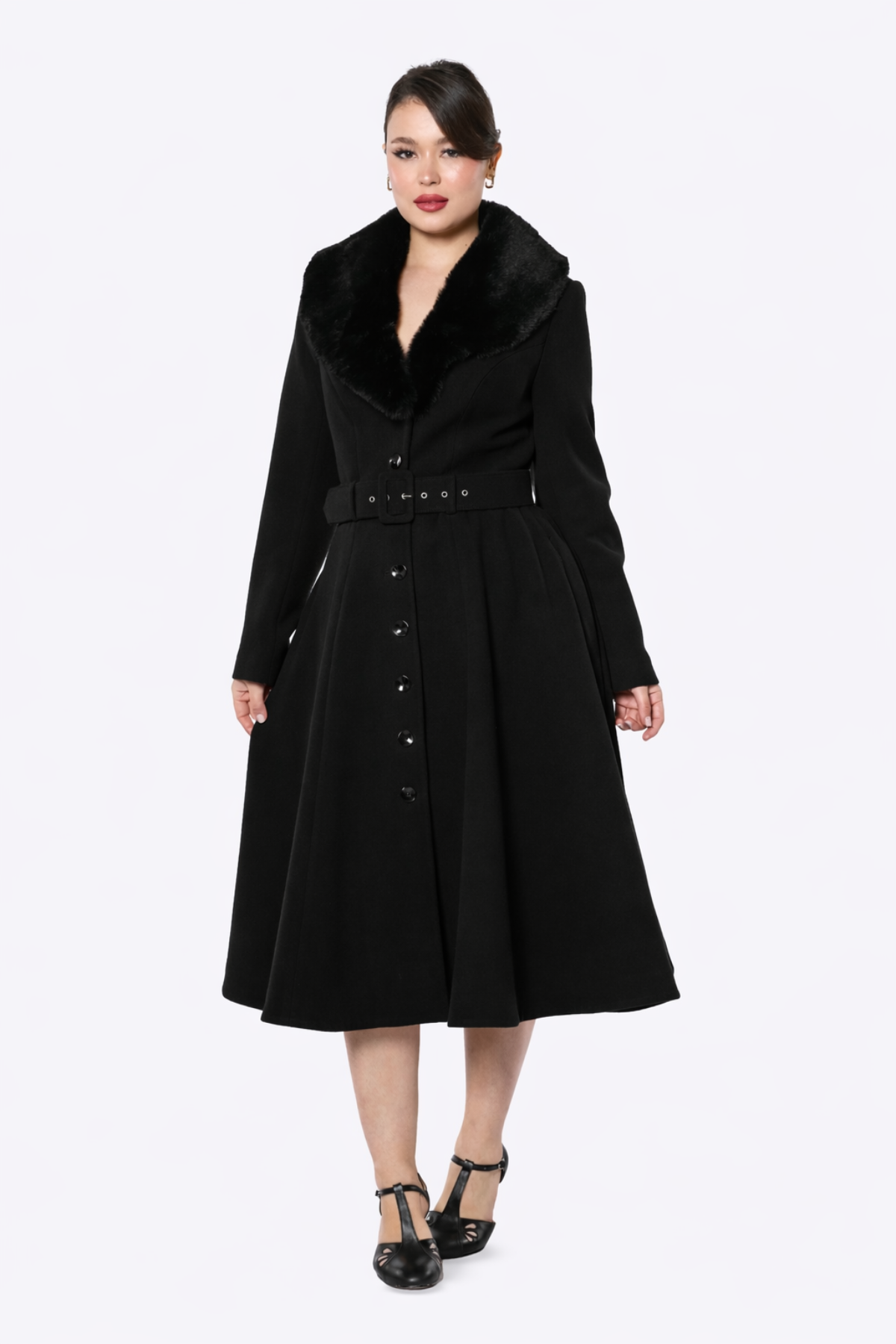 Grace Princess Black Swing Coat